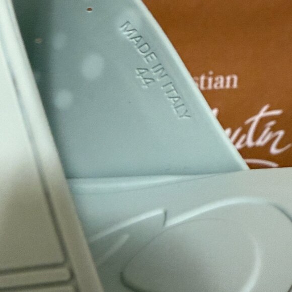 Christian Louboutin 1240945 Take It Easy Iceberg Blue Rubber Slide Sandal - Picture 11 of 15